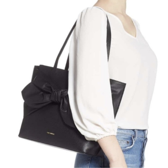 Ted Baker Diiana Soft Knot Bow Detail Leather Tote - Picture 1 of 7